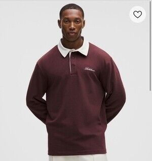 Lululemon Long Sleeve Rugby Polo Rustic Red Mens Small NWT $118 MSRP